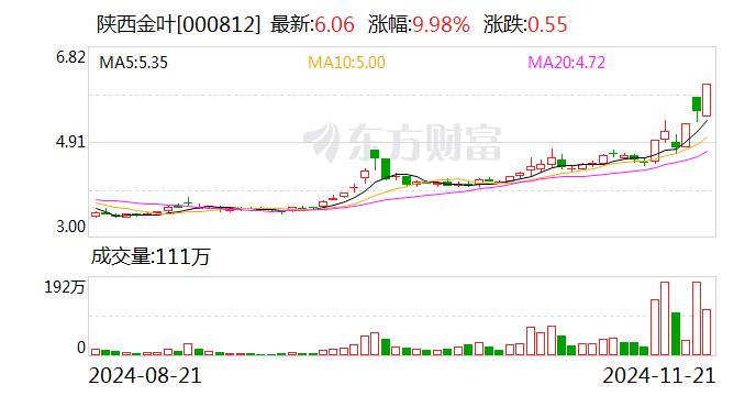 3天2板陕西金叶：公司实控人袁汉源目前因相关事项被公安机关指定居所监视居住